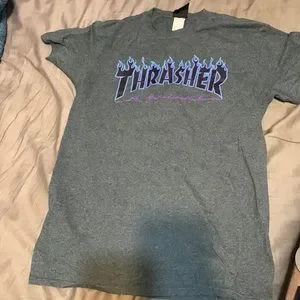 Grey Thrasher Shirt Blue And Purple Thrasher Magazine Gray Purple